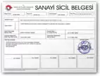 Sanayi Sicil Belgesi