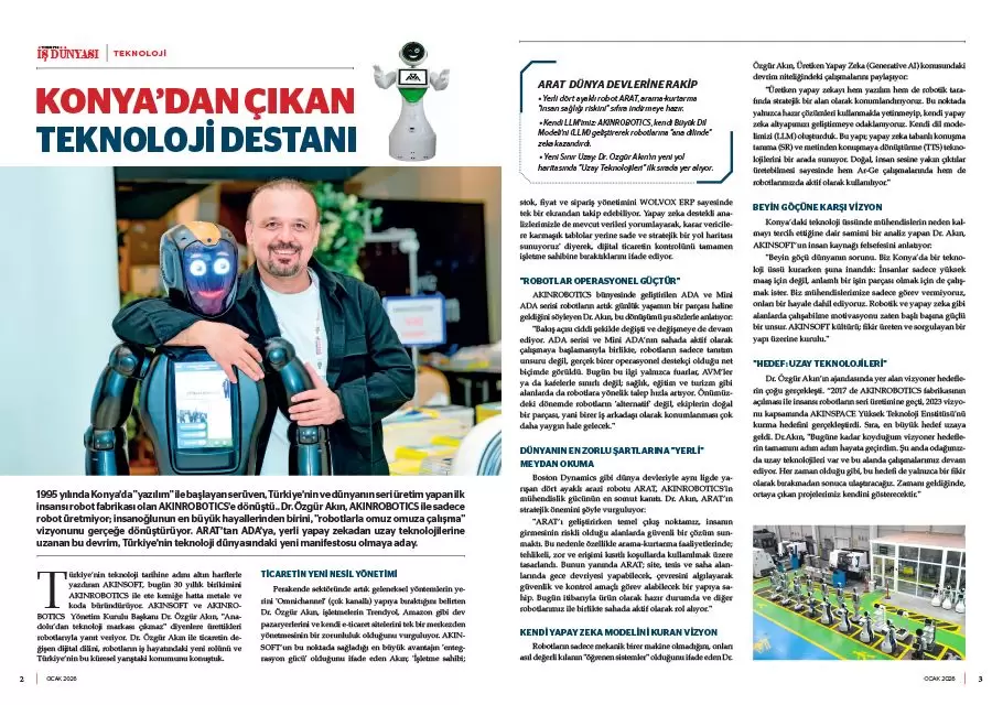 AKINSOFT ve AKINROBOTICS Yönetim Kurulu Başkanı Dr Özgür AKINın Türkiyede İş Dünyası Der