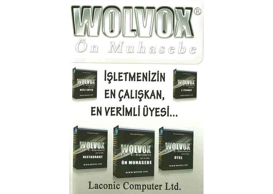 Laconic Computer in Kıbrıs CyprusA2Z dergisinde yayınlanan WOLVOX Ön Muhasebe içerikli dergi reklam çalışması