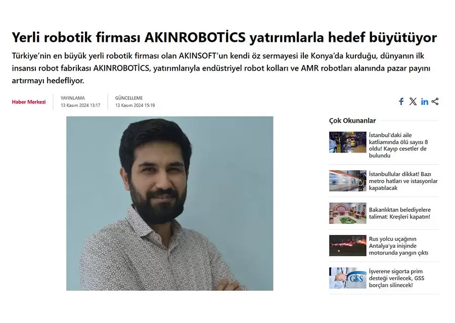 AKINROBOTICS Ekonomim Haberde