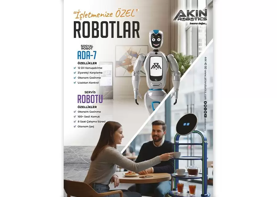 Türkiyede İş Dünyası Dergisinde Yayınlanan AKINROBOTICS Reklamı
