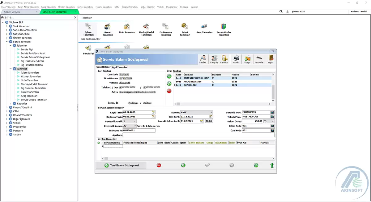 Servis Programı | Teknik Servis Programı WOLVOX I